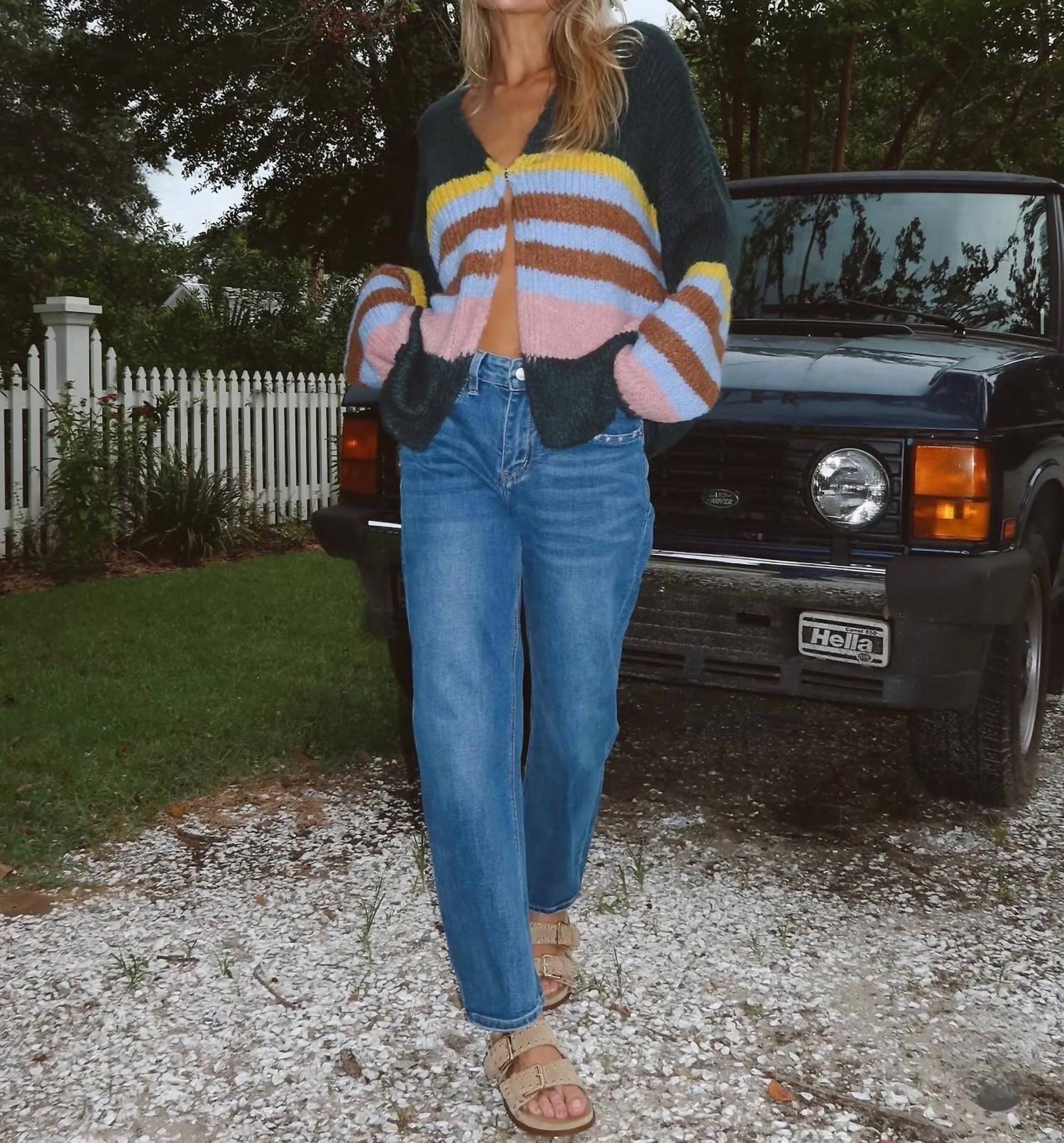 Little Secret Of Mine - Wrap Up In Colorblock Long Sleeve Button Closure Cardigan