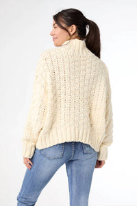COCO + CARMEN Kelok Chunky Loose Knit Sweater in ivory - women's sweater - alternate view