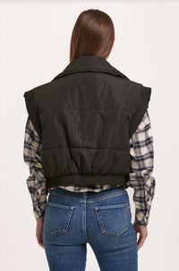 DEAR JOHN DENIM Rosalia Zipper Sleeveless Vest in black - women's jacket - alternate view