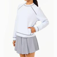 ADDISON BAY Scuba Light Bainbridge Crewneck Sweatshirt in white - women's sweater - alternate view