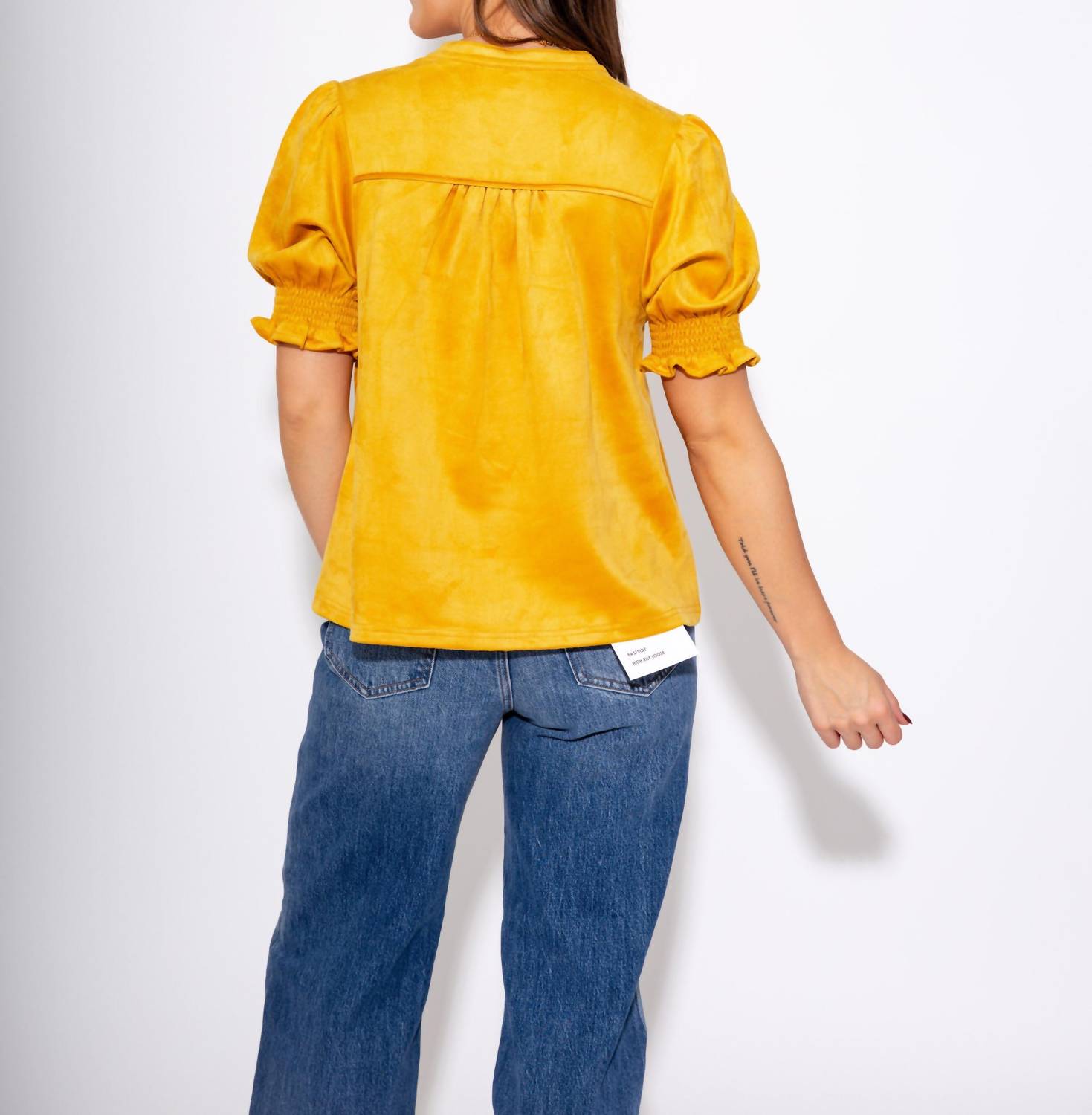 Ivy Jane - Suede Puff Sleeve Top