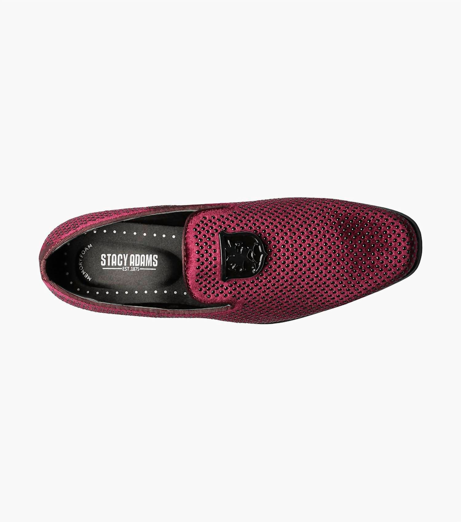 STACY ADAMS Men's Swagger Studded Slip Ons in burgundy - men's loafer - view 5