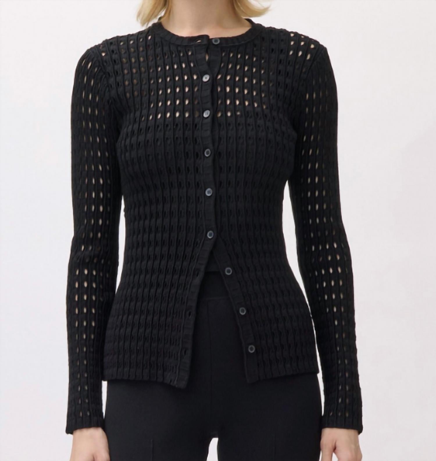 SIMKHAI Women's Mabel Cardigan in black - women's cardigan