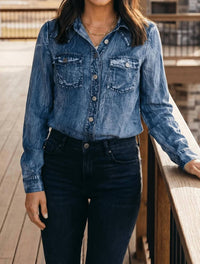 Lucky & Blessed - Washed Western Denim Shirt
