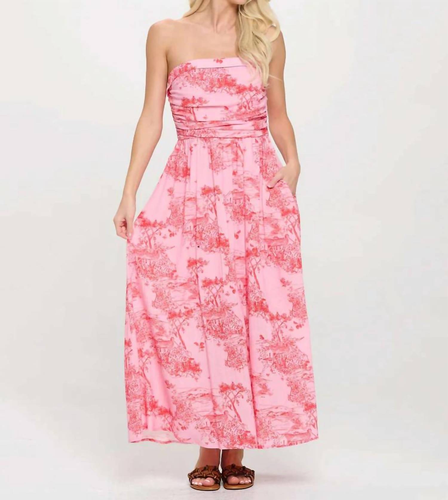 Meet Me In Santorini - Sleeveless Tube Maxi Dress