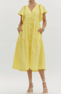 entro Marvelous Midi Dress in yellow - women's dress