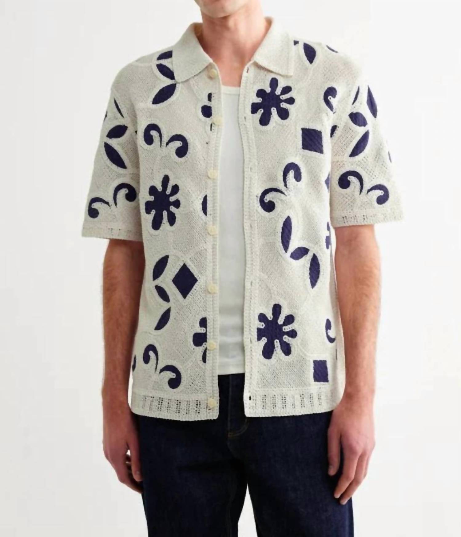 Wax London - Doodle Crochet Porto Polo Shirt