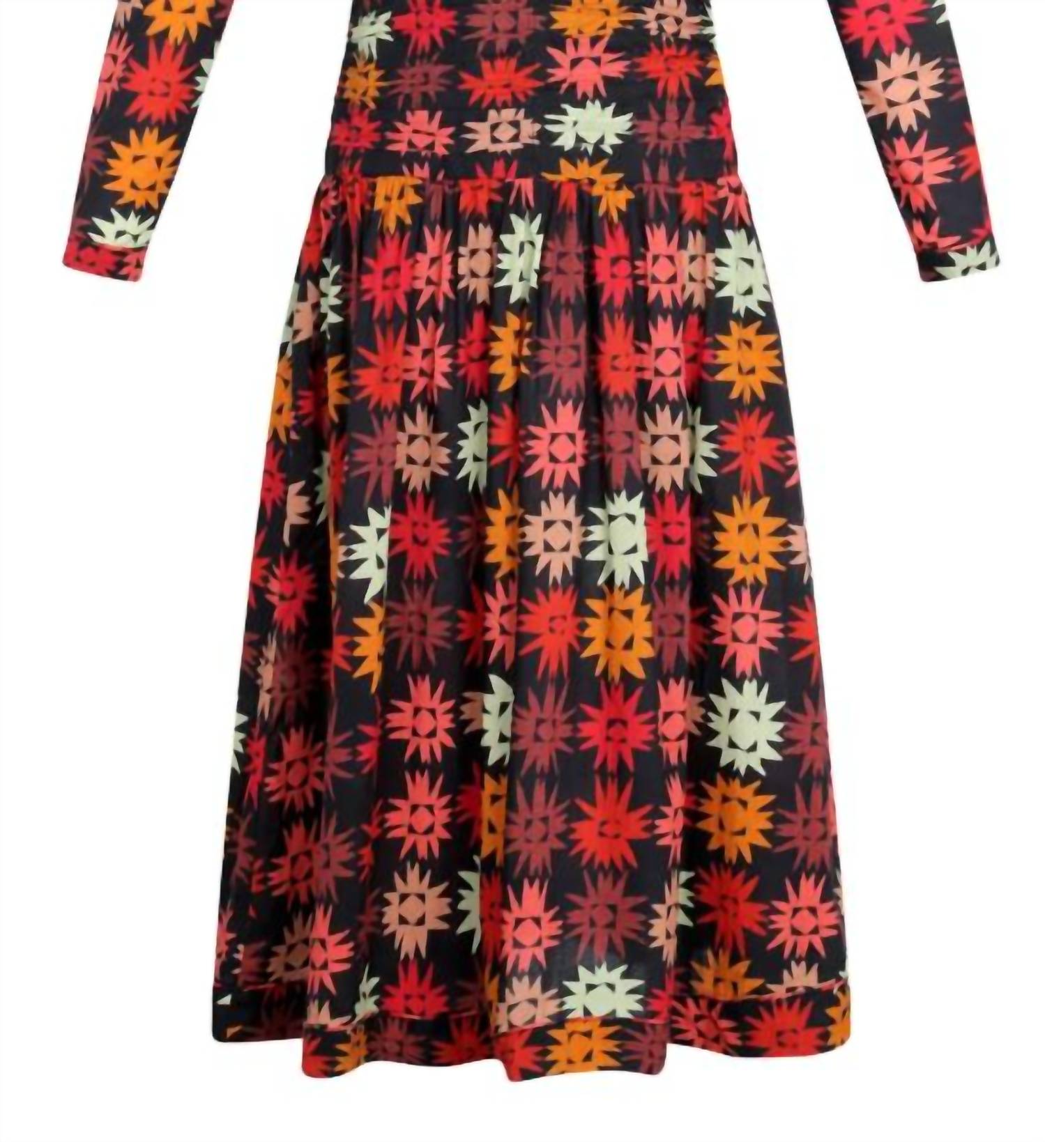 CAROLINA K Malika Long-sleeve Midi Dress in tabbi brown - women's dress - alternate view