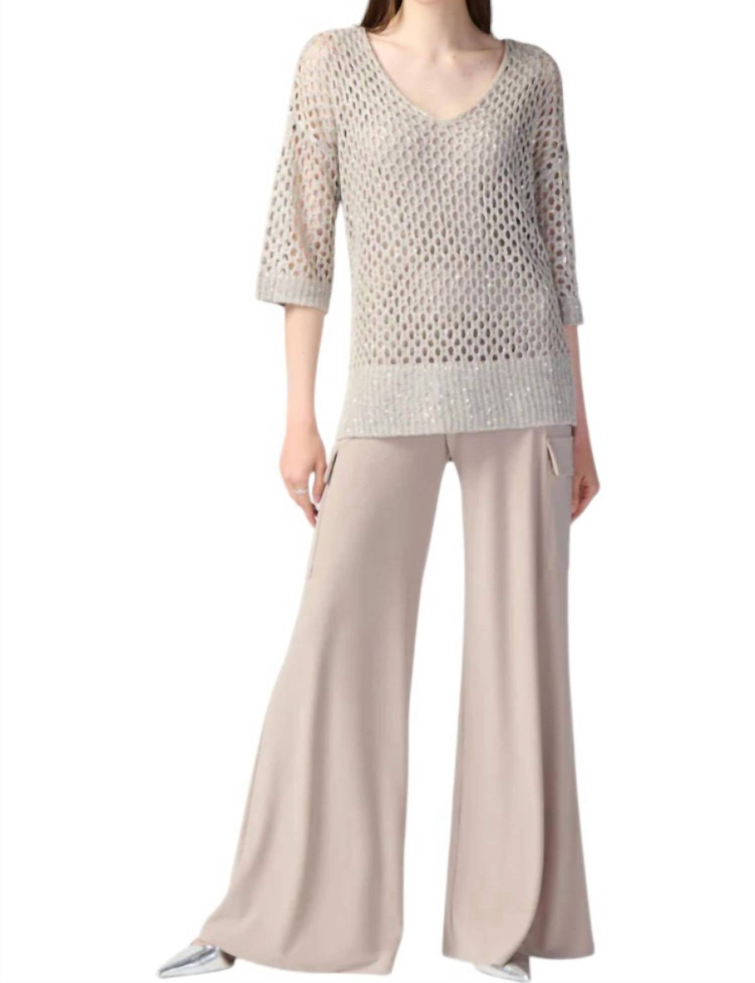Joseph Ribkoff - Open Stitch With Sequins Sweater