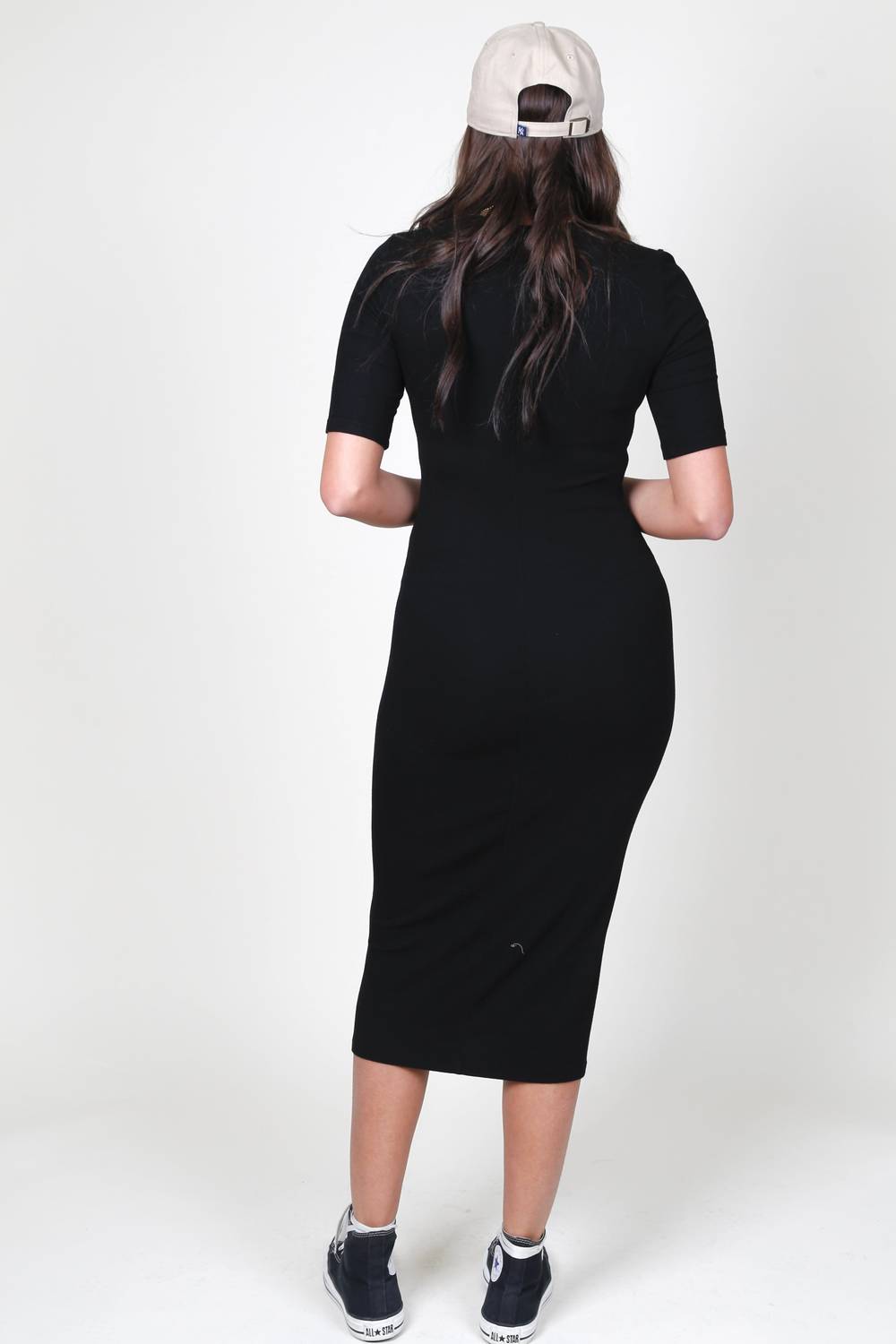 Enza Costa - Silk Rib Half Sleeve Midi Dress