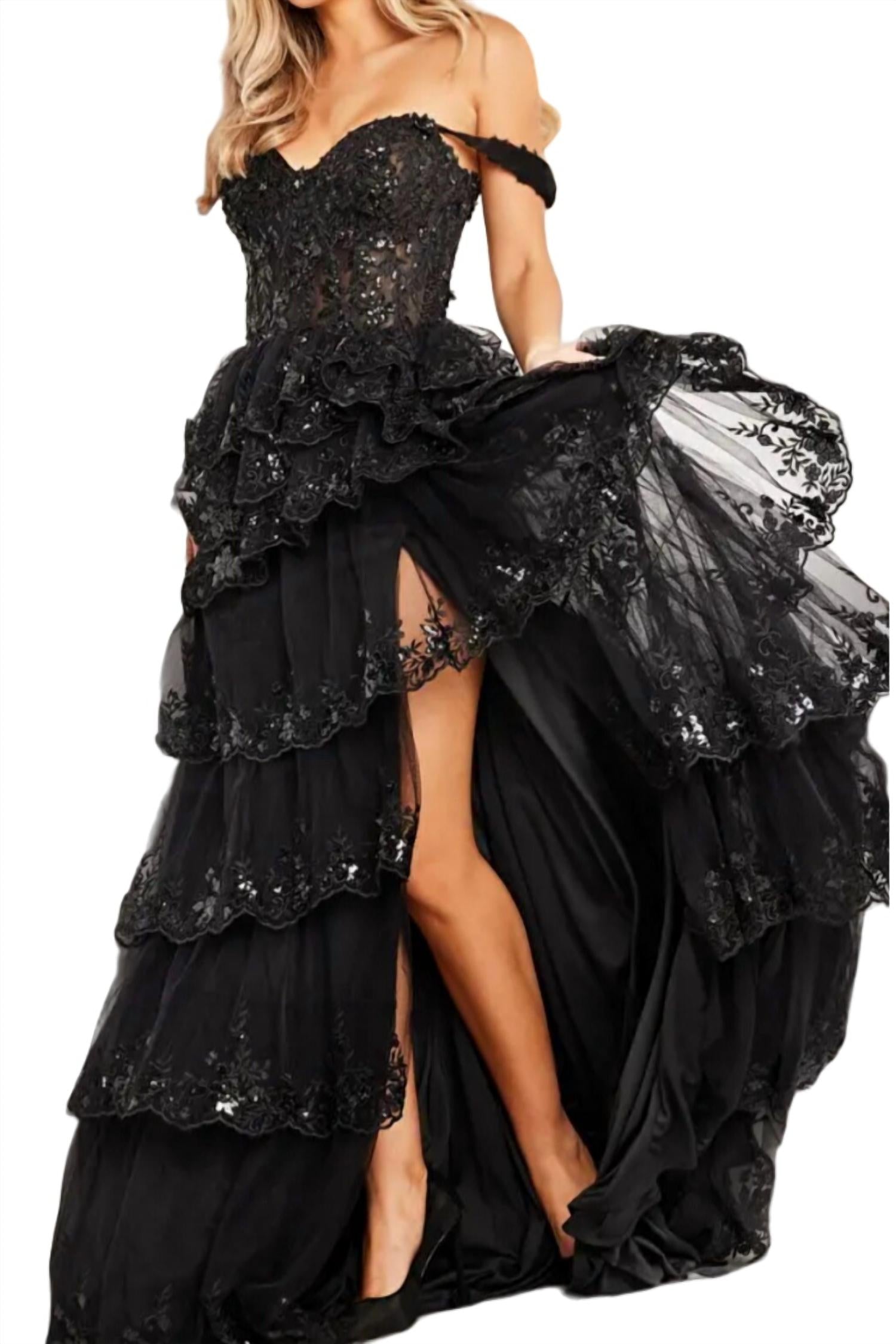 Jovani - Off the Shoulder Evening Gown