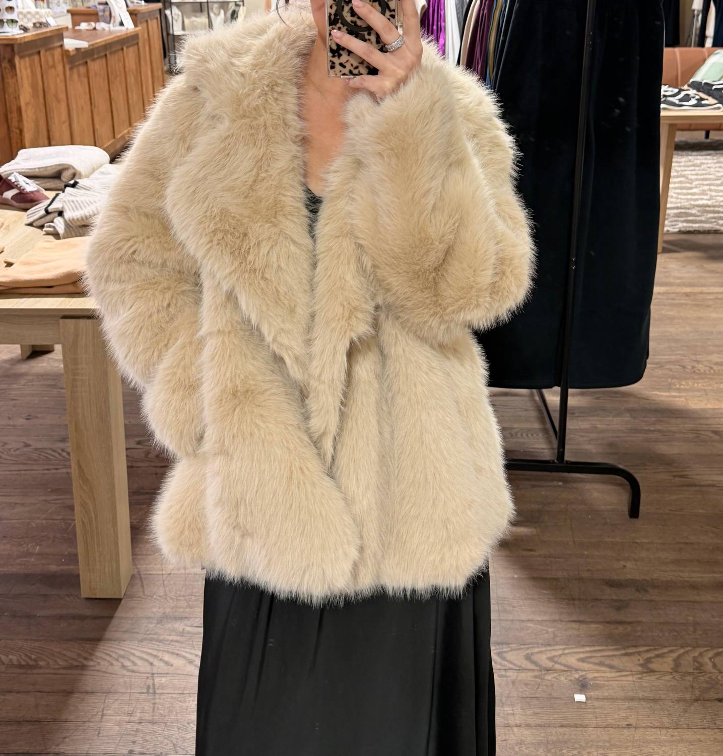 Rosa Clothing - Fur Long Coat