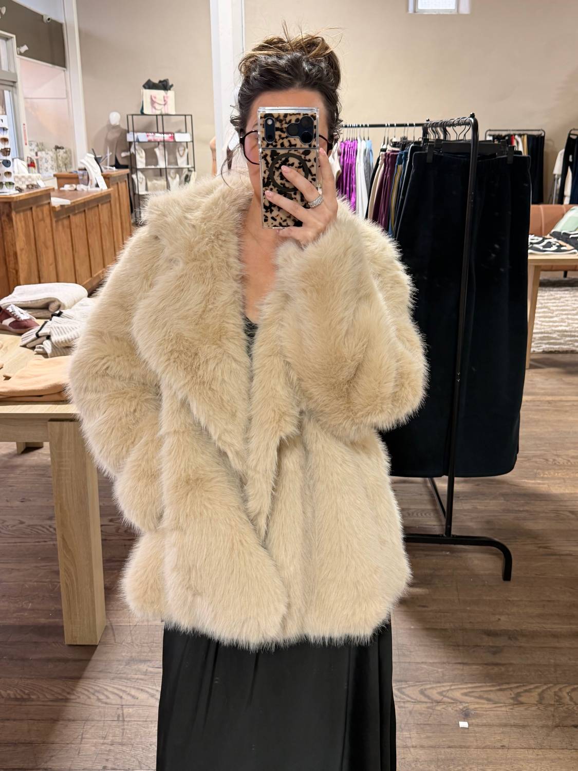 Rosa Clothing - Fur Long Coat