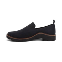 Aetrex Women's Chloe Slip On Loafers in black 1 - women's flats - detail view