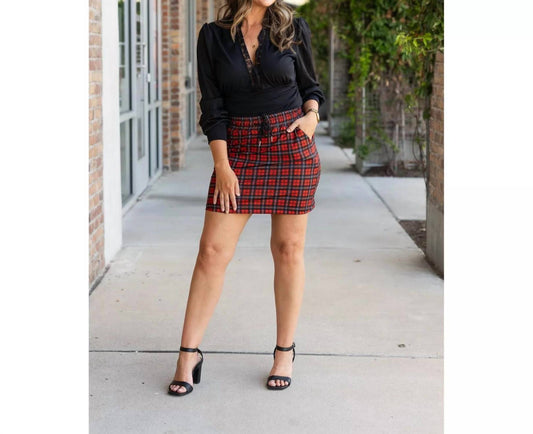 Julia Rose - Plaid Jogger Skirt