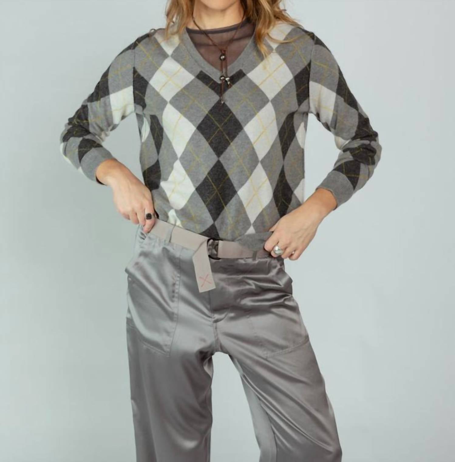 Brazeau Tricot - Argyle V-neck Sweater