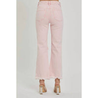 Risen - High Rise Distressed Straight Jeans