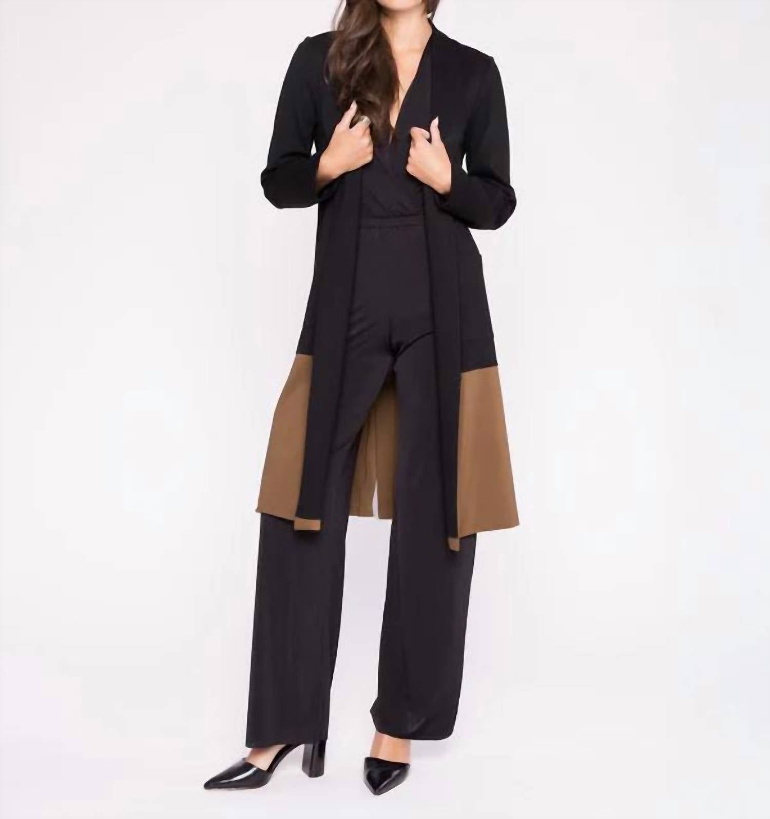 Ripley Rader - Ponte Knit Color Block Smoking Jacket