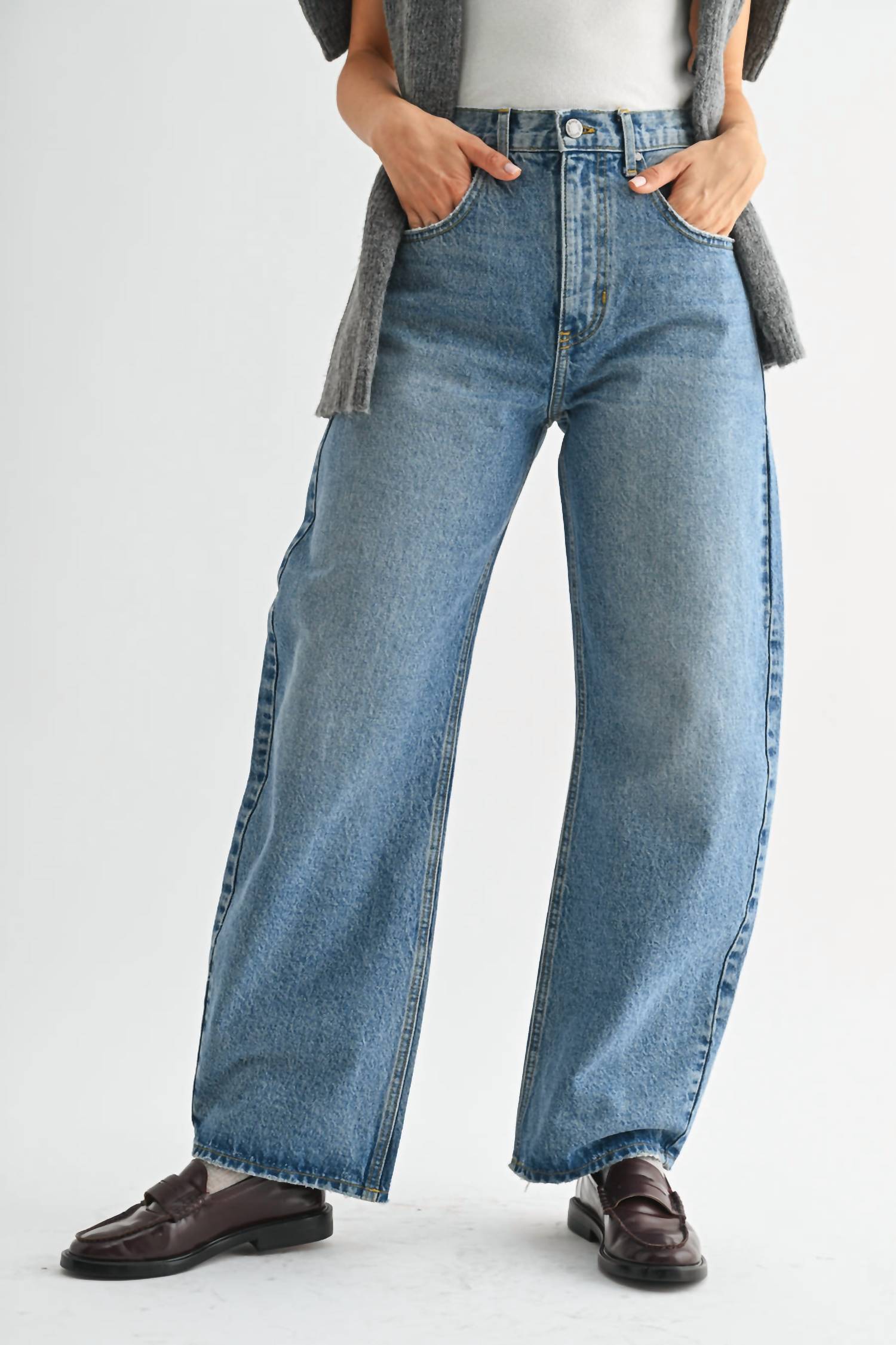Just Black Denim - Paige High Rise Barrel Jean