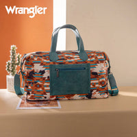 Wrangler Aztec Print Duffle Crossbody Bag in turquoise - women's bag - detail view