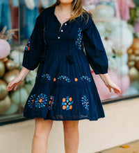 Karen Kane - Embroidered Lace Trim Dress
