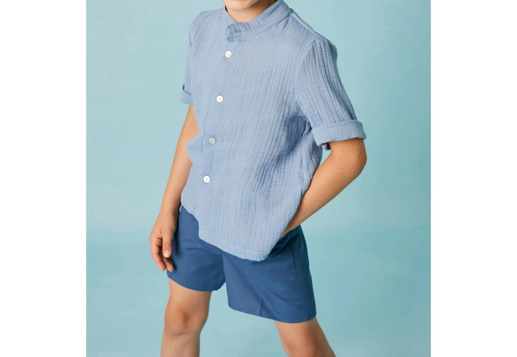 Pi And Pa - Kid's Cotton Blend Shorts Set