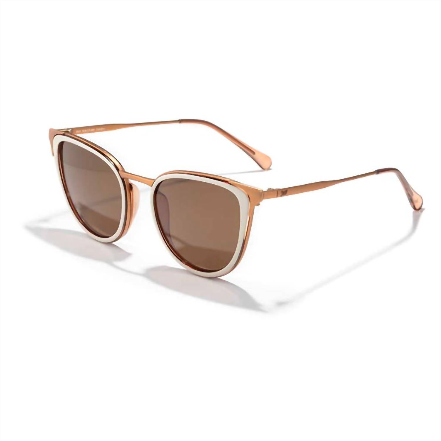 Sunski Women's Catalina Cats Eye Sunglasses in ivory amber - women's accessory - detail view