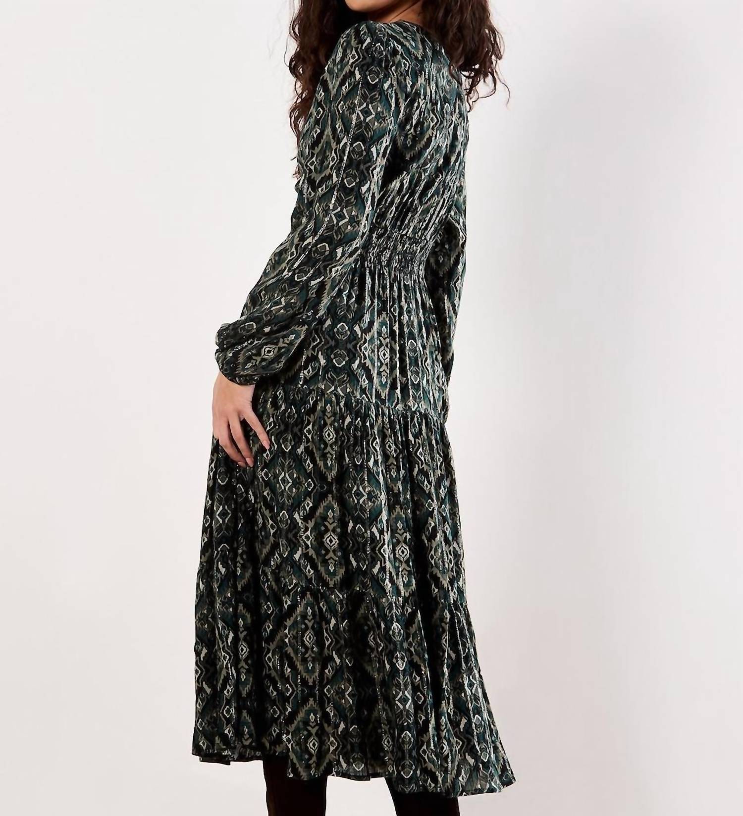 Apricot - Empire Smock Waist Tiered Dress