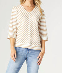Coco + Carmen - Paulie Striped V-Neck Top