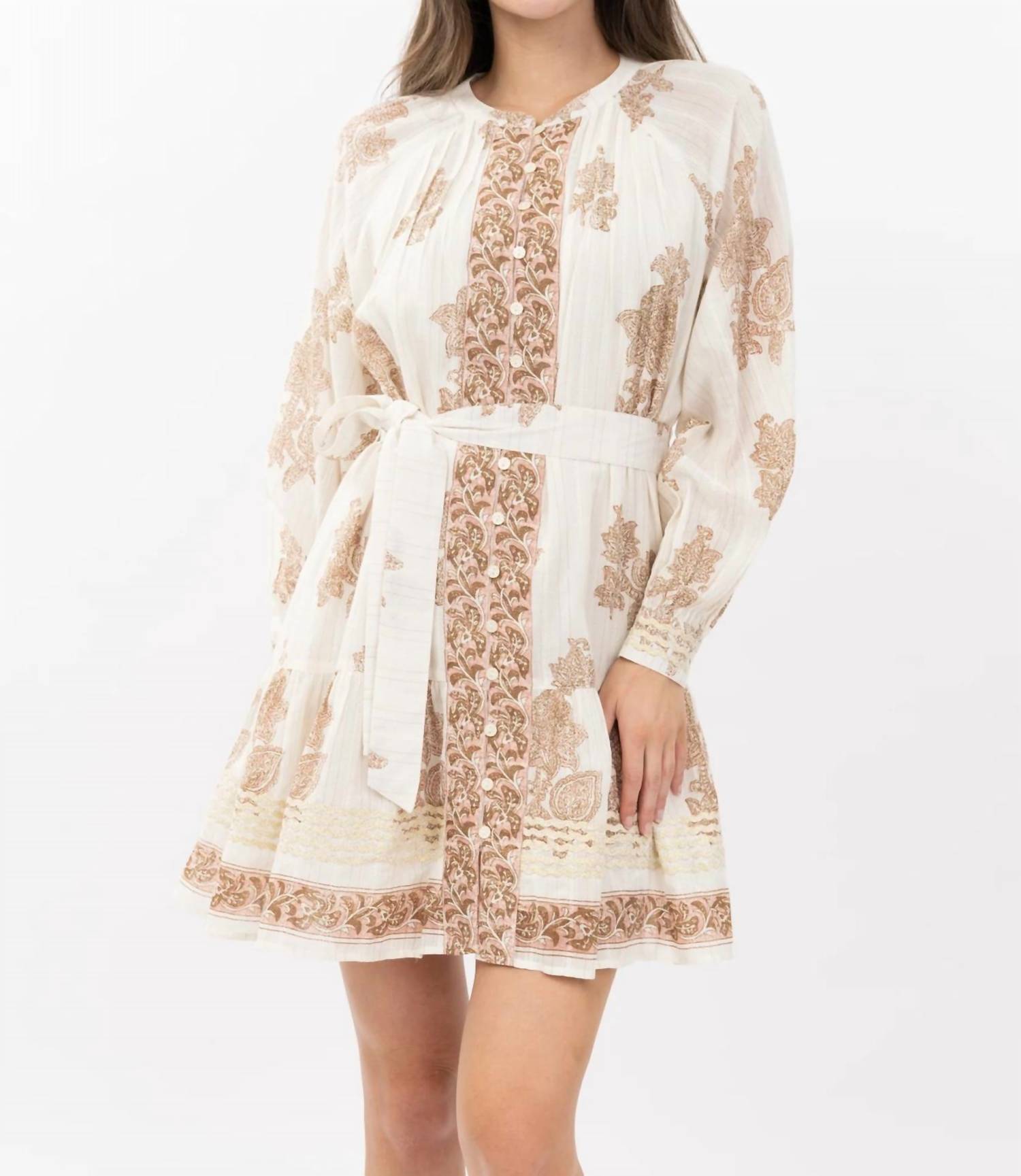 Uncle Frank - Metallic trim paisley dress