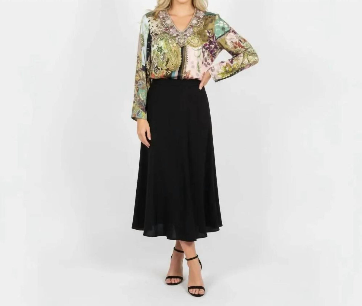 John Mark - French Market Embellished Tunic Top