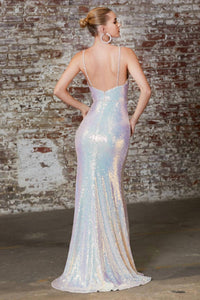 Cinderella Divine - Fitted Sequin Gown With Embellished Straps