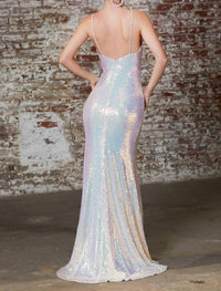 Cinderella Divine - Fitted Sequin Gown With Embellished Straps
