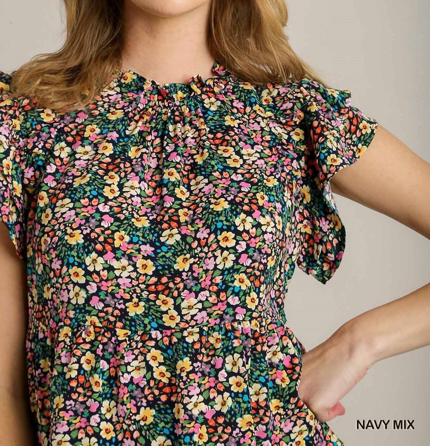 Umgee - Floral Print Mini Dress