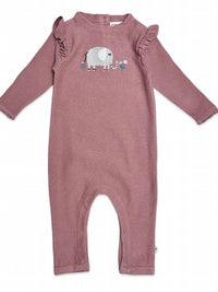 Viverano Organics - Kid's Elephant Ruffle Knit Jumpsuit