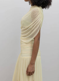 Collective - Lemon Floral Hem Draped Maxi Dress