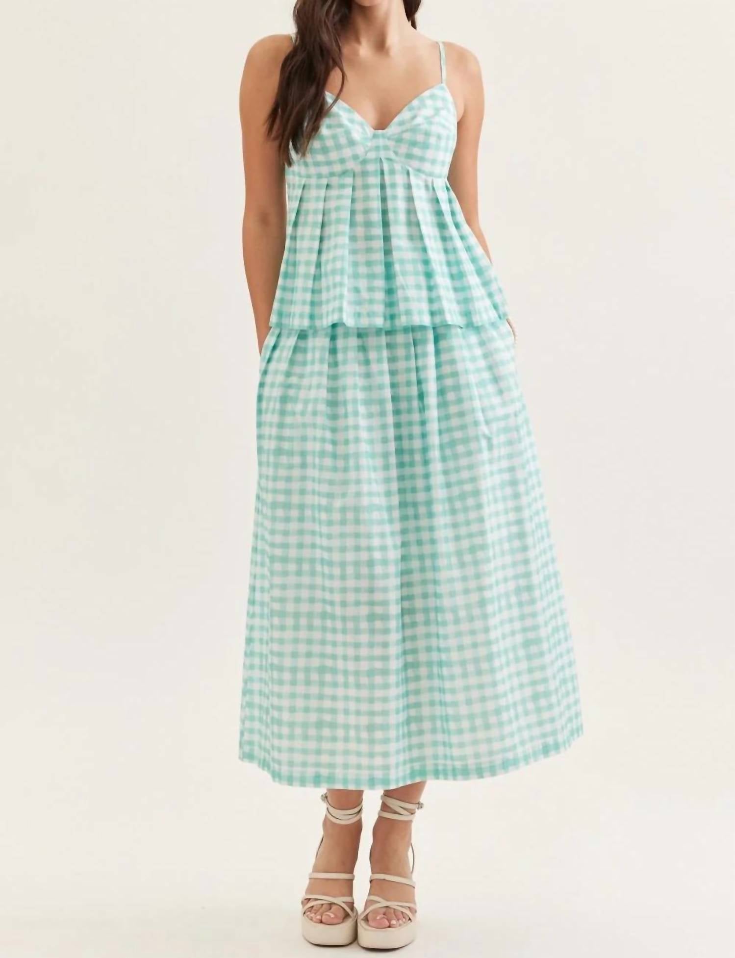 Entro - Gingham Midi Skirt Set