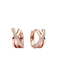 Pandora - Crossover Pave Hoop Earrings