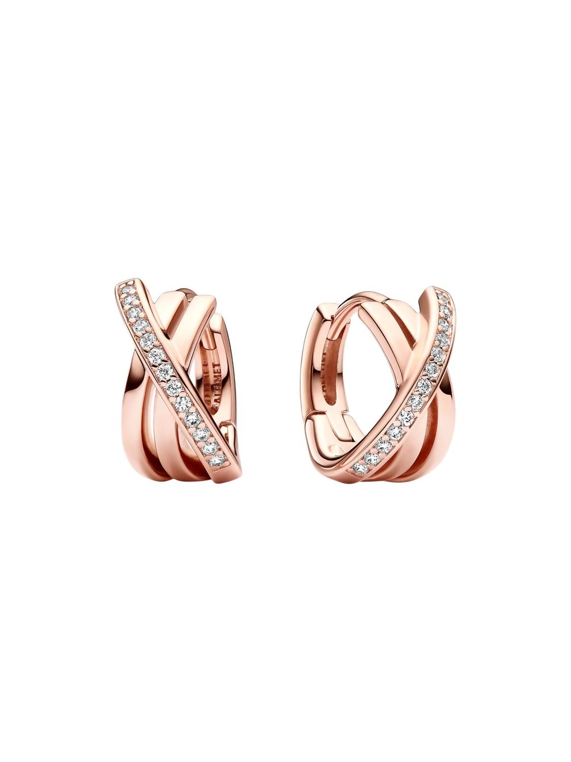 Pandora - Crossover Pave Hoop Earrings