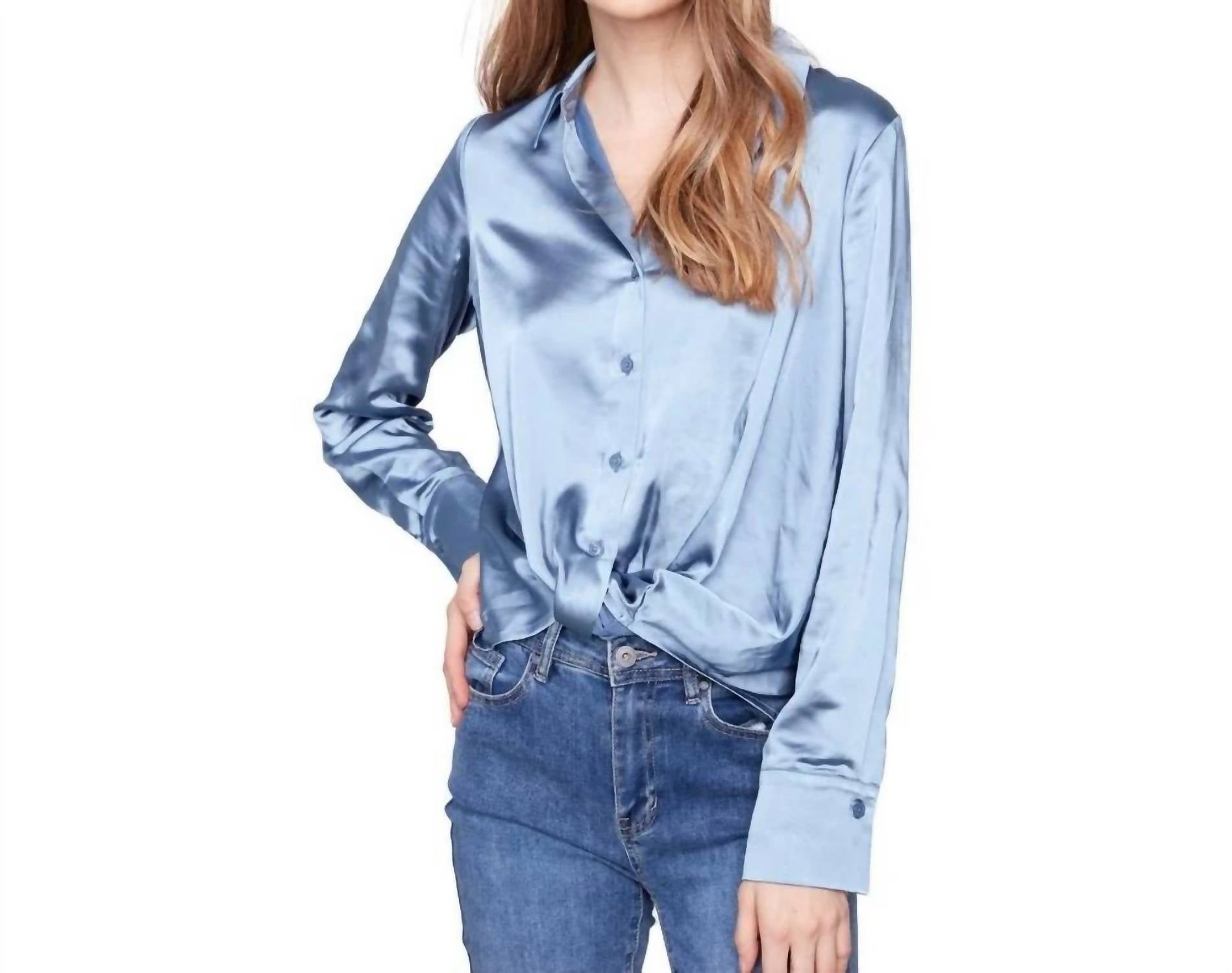Charlie B - Twisted Front And Button Shirt