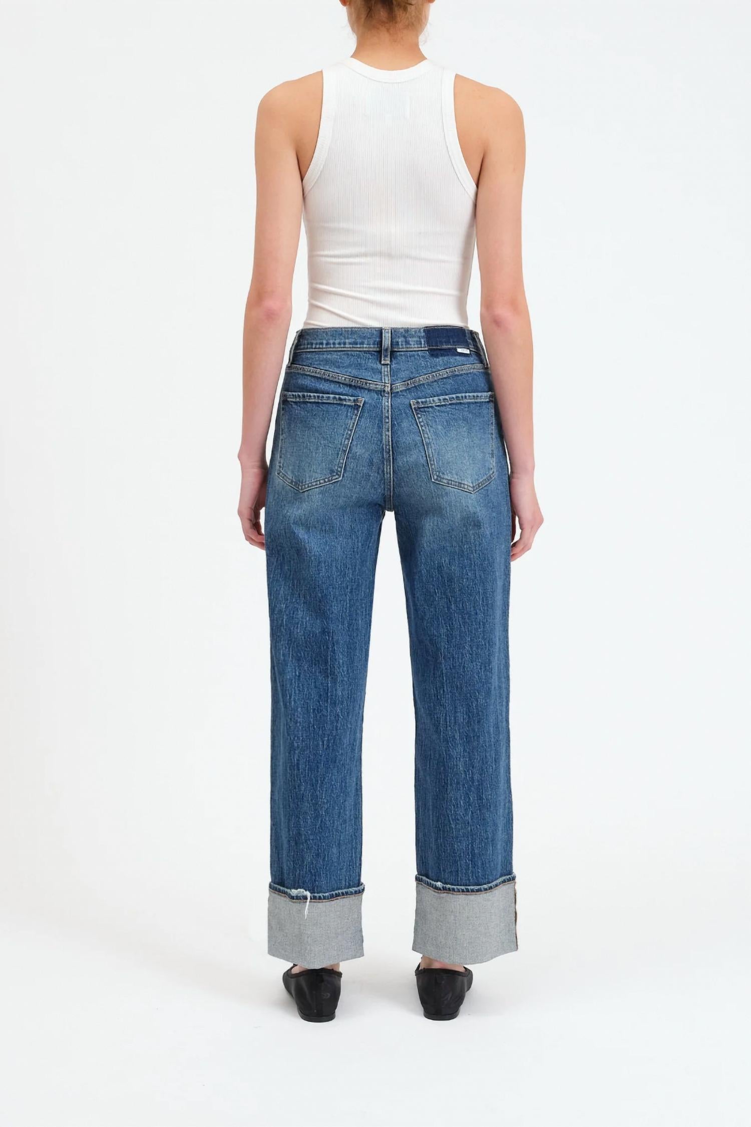 Daze - Eastside High Rise Loose Fit Cuff Denim