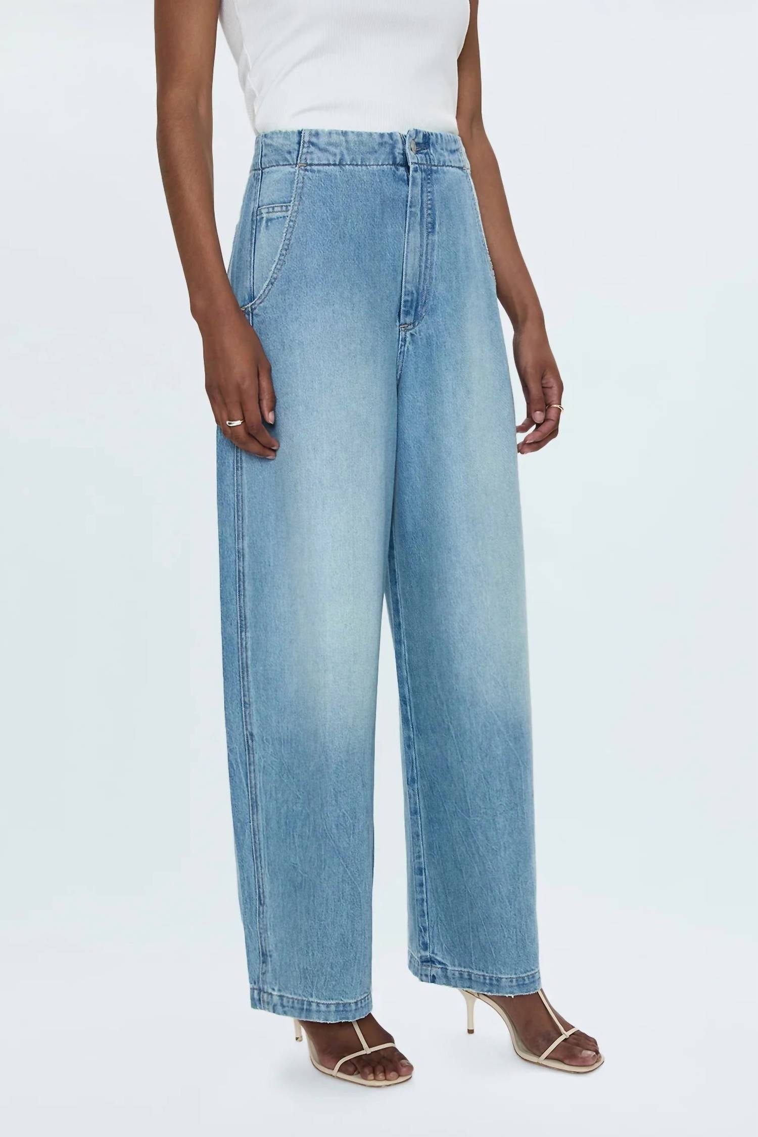 PISTOLA Lottie High Rise Relaxed Bowed Jeans in qualifier - women's jeans