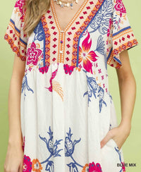 Umgee - Boho Floral Midi Dress
