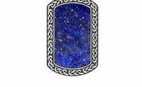 Shanore - Men’s Lapis Celtic Knot Dog Tag Pendant Necklace
