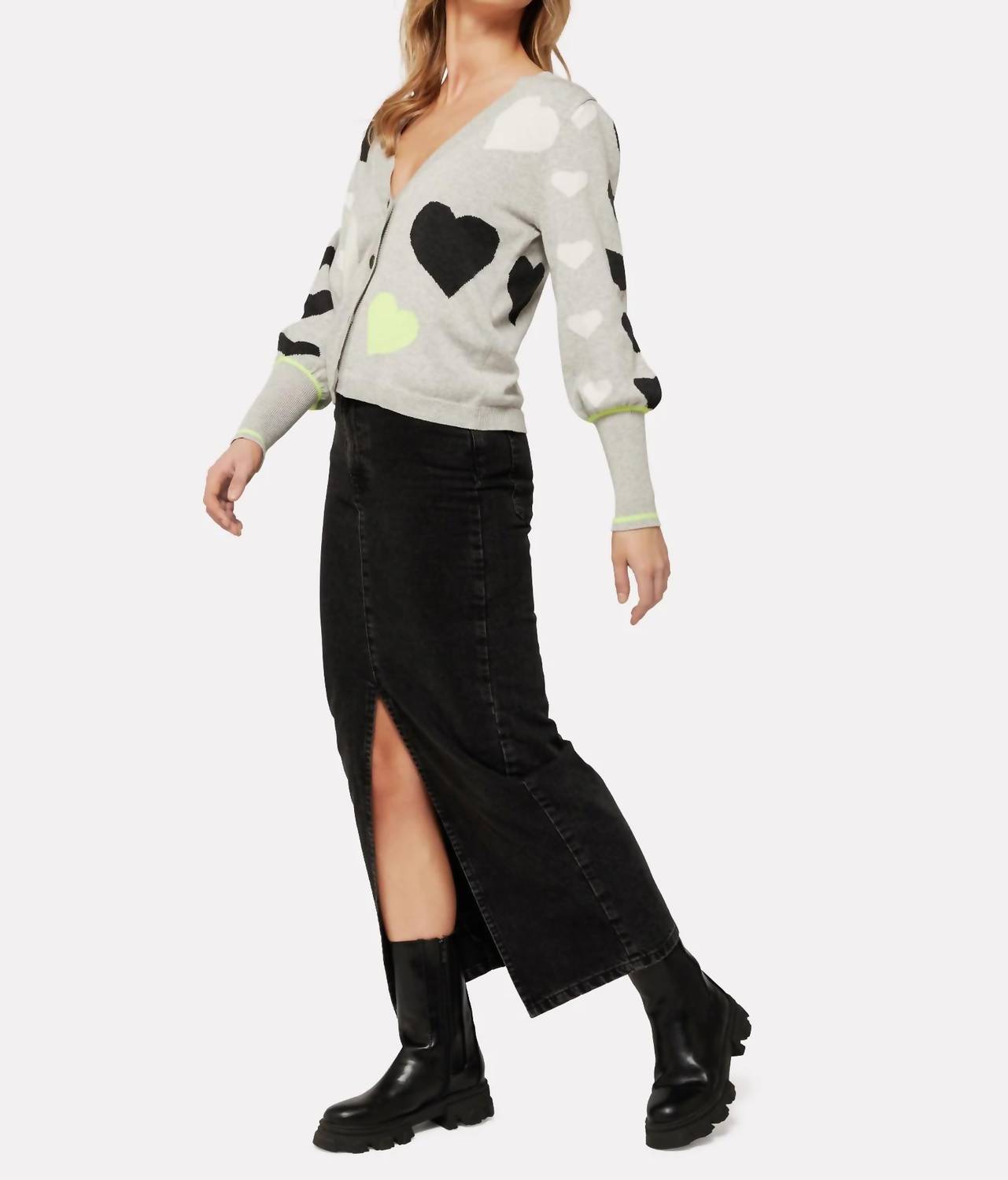 Brodie Cashmere - I Heart You Long Sleeve Cardigan