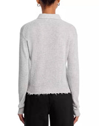 RE/DONE Loose Polo Cardigan Sweater in grey - women's cardigan - view 4