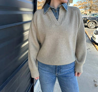 Line And Dot - Teena Long Sleeve Textured Sweater