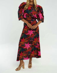 BRITON COURT Tiffany Midi Skirt in multi star print - women's skirt - alternate view