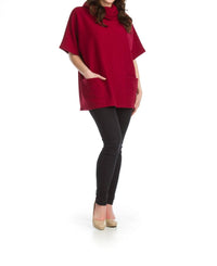 Papillon - Ribbed Cowl Neck Poncho
