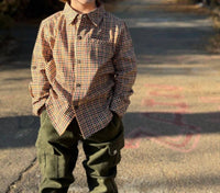 ME & HENRY Kid's Atwood Woven Shirt in gold plaid - kids' long sleeve top